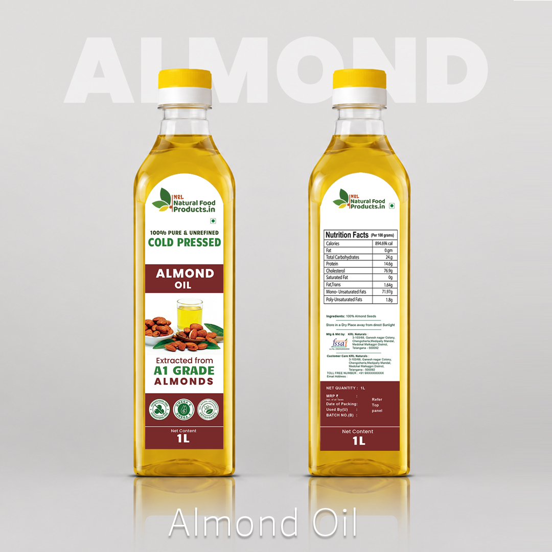 Cold Pressed Almond Oil 1L | 100% Pure & Unrefined || NRL Natural Food Products.in