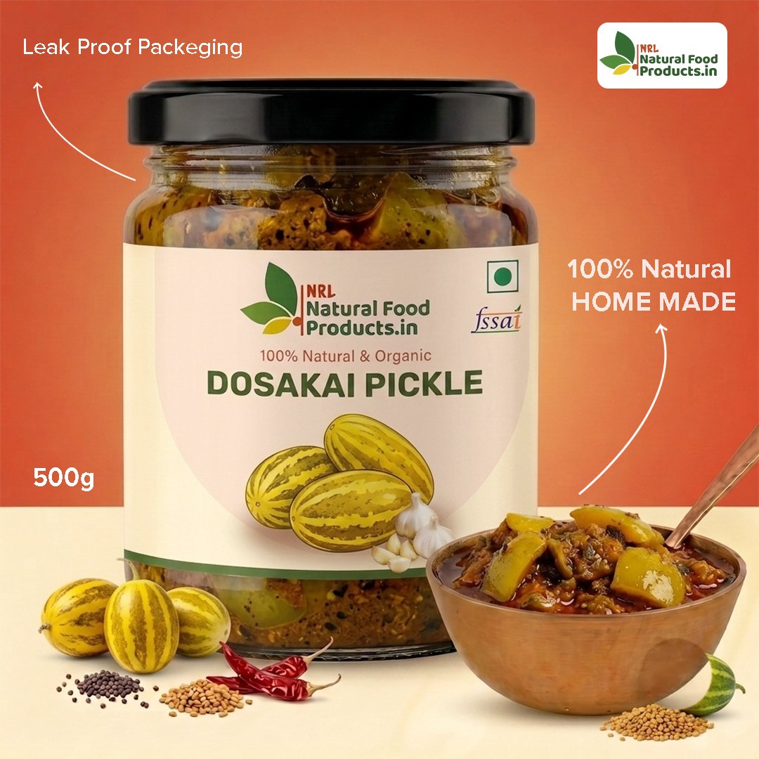 DOSAKAI (CUCUMBER) PICKLE || 500g || NRL_Natural_Food_Products.in