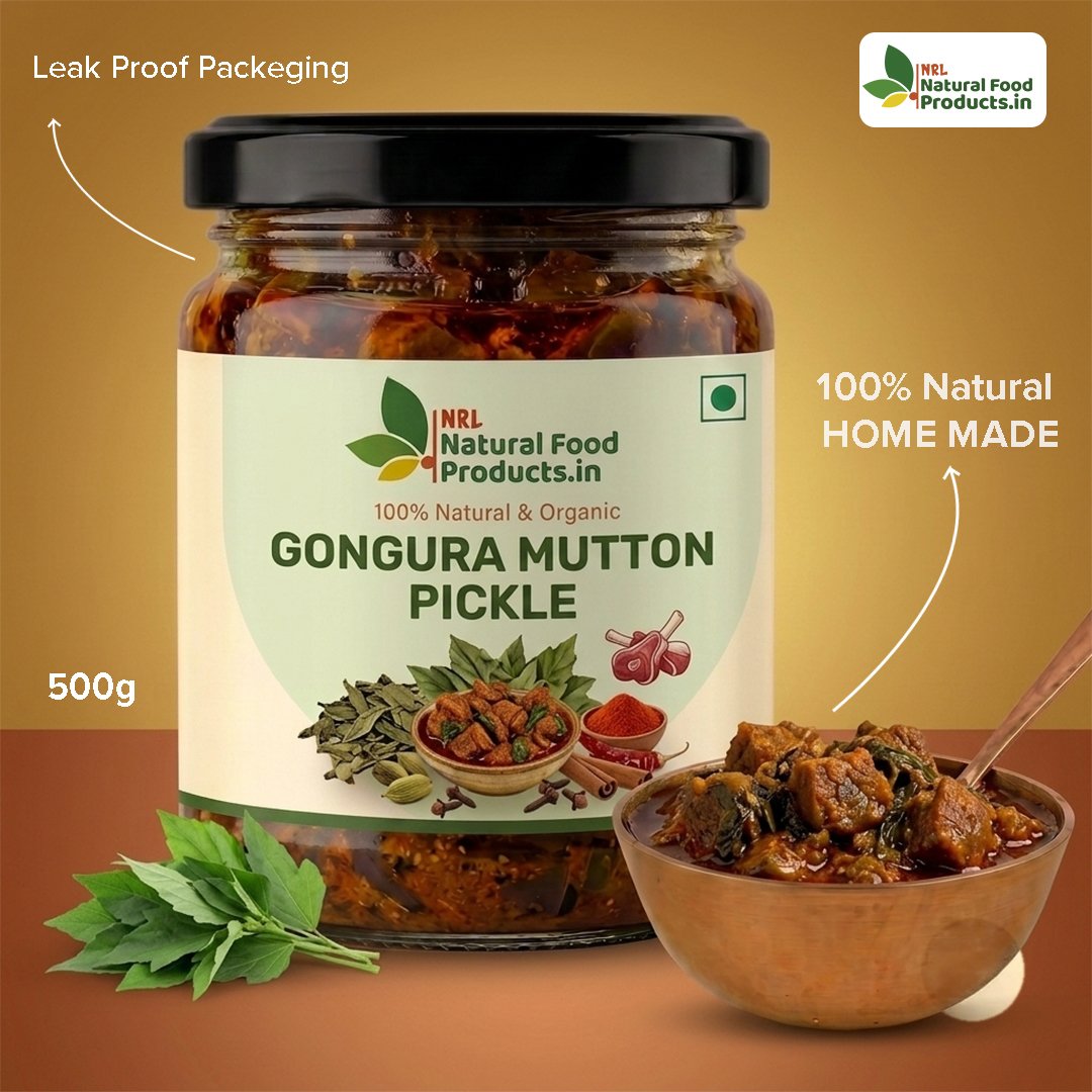 GONGURA MUTTON PICKLE | 500g | NRL_Natural_Food_Products.in